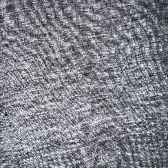 MAJE Gray Linen Goat Leather Trim Pockets 3/4 Sleeves Tee Shirt Size Small - Picture 8 of 12